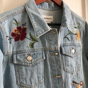 Embroidered Denim Jacket Size L